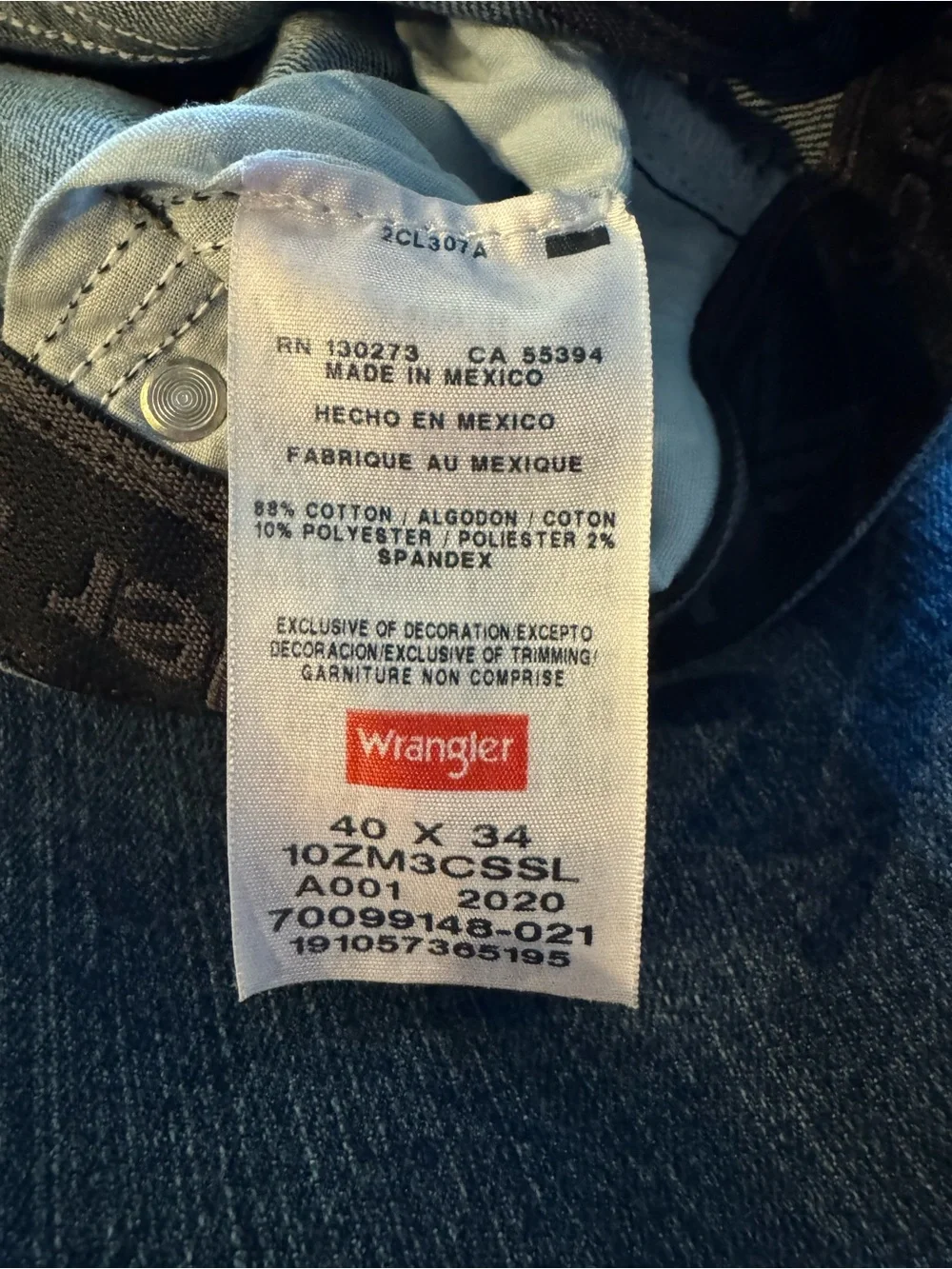 Men’s Wrangler Stretch Waist Straight Leg Denim Jeans Sz 40 x 34 Like New!